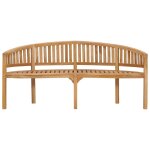Vidaxl banc de jardin en forme de banane 180 cm bois de teck solide