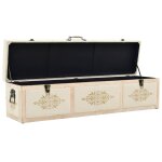 Vidaxl banc de rangement 110 cm crème bois de sapin massif et tissu Vidaxl banc de rangement 110 cm crème bois de sapin massif et tissu