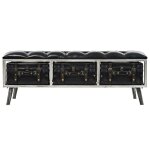 Vidaxl banc de rangement 110 cm noir similicuir Vidaxl banc de rangement 110 cm noir similicuir