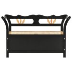 Vidaxl banc de rangement 126 cm noir bois de pin solide Vidaxl banc de rangement 126 cm noir bois de pin solide