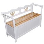 Vidaxl banc de rangement 126x42x75 cm bois blanc