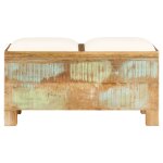 Vidaxl banc de rangement bois massif recycl 80 x 40 x 40 cm
