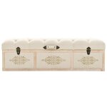 Vidaxl banc de rangement bois massif et tissu 120 x 30 x 38 cm Vidaxl banc de rangement bois massif et tissu 120 x 30 x 38 cm