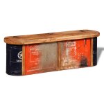 Vidaxl banc de rangement bois de rcupration solide