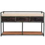 Vidaxl banc de rangement avec coussin 107, 5 x 34, 5 x 59 cm