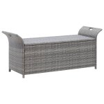 Vidaxl banc de rangement avec coussin gris 138 cm rsine tresse
