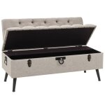 Vidaxl banc de rangement avec dossier 110 cm crème tissu Vidaxl banc de rangement avec dossier 110 cm crème tissu