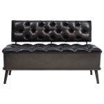 Vidaxl banc de rangement avec dossier cuir artificiel 120 x 52 x 75 cm