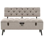 Vidaxl banc de rangement avec dossier tissu 121 x 53 x 78 cm
