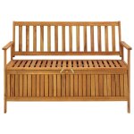 Vidaxl banc de rangement de jardin 120 cm bois d'acacia solide
