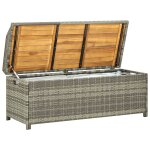 Vidaxl banc de rangement de jardin 120 cm rsine tresse gris