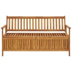Vidaxl banc de rangement de jardin 148 cm bois d'acacia solide