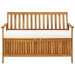 Vidaxl banc de rangement de jardin bois d'acacia solide 120x63x84 cm