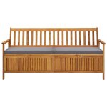 Vidaxl banc de rangement de jardin avec coussin 170 cm bois d'acacia