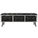 Vidaxl banc de rangement mdf et cuir artificiel 120 x 41 x 46, 5 cm