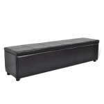 Vidaxl banc de rangement noir 168x44x44 cm