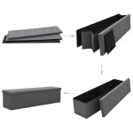 Vidaxl banc de rangement pliable faux lin 150 x 38 x 38 cm gris foncé Vidaxl banc de rangement pliable faux lin 150 x 38 x 38 cm gris foncé