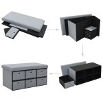 Vidaxl banc de rangement pliable faux lin 76 x 38 x 38 cm gris clair Vidaxl banc de rangement pliable faux lin 76 x 38 x 38 cm gris clair