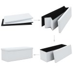Vidaxl banc de rangement pliable similicuir 110 x 38 x 38 cm blanc Vidaxl banc de rangement pliable similicuir 110 x 38 x 38 cm blanc