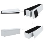 Vidaxl banc de rangement pliable similicuir 150 x 38 x 38 cm blanc Vidaxl banc de rangement pliable similicuir 150 x 38 x 38 cm blanc