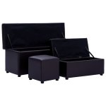 Vidaxl bancs avec repose - pieds 3 pcs marron similicuir