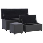 Vidaxl bancs et repose - pieds gris similicuir