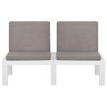 Vidaxl banc de salon de jardin avec coussin plastique blanc
