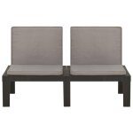 Vidaxl banc de salon de jardin avec coussin plastique gris