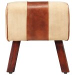 Vidaxl banc saut de cheval 38cm marron cuir véritable et bois manguier Vidaxl banc saut de cheval 38cm marron cuir véritable et bois manguier