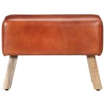 Vidaxl banc saut de cheval 58cm marron cuir véritable et bois manguier Vidaxl banc saut de cheval 58cm marron cuir véritable et bois manguier
