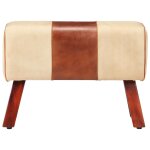 Vidaxl banc saut de cheval 58cm marron cuir véritable et bois manguier Vidaxl banc saut de cheval 58cm marron cuir véritable et bois manguier