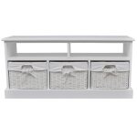 Vidaxl banc de stockage aarau blanc