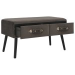 Vidaxl banc avec tiroirs 80 cm gris velours