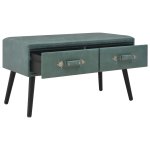 Vidaxl banc avec tiroirs 80 cm vert de mer similicuir