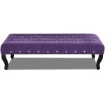 Vidaxl banc violet tissu velours avec boutons en cristal