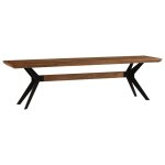 Vidaxl banquette bois d'acacia massif et acier 160 x 40 x 45 cm