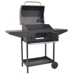 Vidaxl barbecue au charbon de bois avec tagre infrieure noir