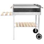 Vidaxl barbecue au charbon sur chariot acier inoxydable et 2 tagres