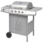 Vidaxl barbecue au gaz 4 + 1 zone de cuisson argent
