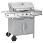 Vidaxl barbecue  gaz 4 + 1 zones de cuisson argent inox