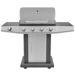 Vidaxl barbecue au gaz 4 + 1 zone de cuisson noir et argent�
