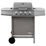 Vidaxl barbecue gril  gaz avec 4 brleurs argent