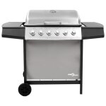 Vidaxl barbecue gril  gaz avec 6 brleurs noir et argent