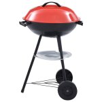 Vidaxl barbecue portable xxl au charbon avec roues 44 cm