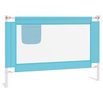 Vidaxl barrire de scurit de lit d'enfant bleu 100x25 cm tissu