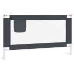 Vidaxl barrire de scurit de lit d'enfant gris fonc 140x25 cm tissu