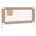 Vidaxl barrire de scurit de lit d'enfant taupe 140x25 cm tissu