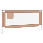 Vidaxl barrire de scurit de lit d'enfant taupe 180x25 cm tissu