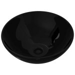 Vidaxl bassin d'vier rond cramique noir pour salle de bain