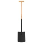 Vidaxl bche  creuser de jardin avec poigne en t acier et bois dur